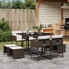 vidaXL Set da Pranzo da Giardino 9pz con Cuscini Marrone in Polyrattan