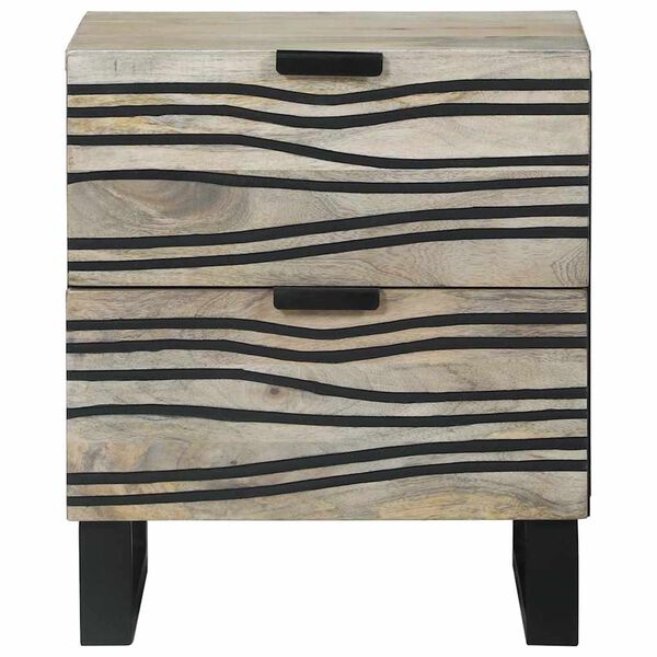 vidaXL Armadio da Notte con cassetto Bianco e Nero 40 x 33 x 46 cm