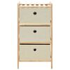 vidaXL Scaffali con 3 Cesti in Tessuto 2 pz in Legno di Cedro Beige