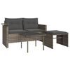vidaXL Set Divani da Giardino 3 pz con Cuscini Grigio in Polyrattan