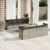 vidaXL Set Divano da Giardino 9pz con Cuscini Grigio Chiaro Polyrattan