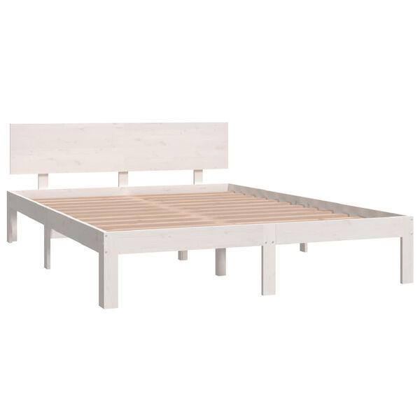 vidaXL Giroletto Bianco in Legno Massello di Pino 140x200 cm