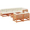 vidaXL Set Divani Giardino 8 pz con Cuscini Marrone Cera Massello Pino