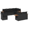 vidaXL Set Divani da Giardino con Cuscini 8 pz Nero in Polyrattan