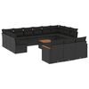 vidaXL Set Divani da Giardino 14pz con Cuscini in Polyrattan Nero