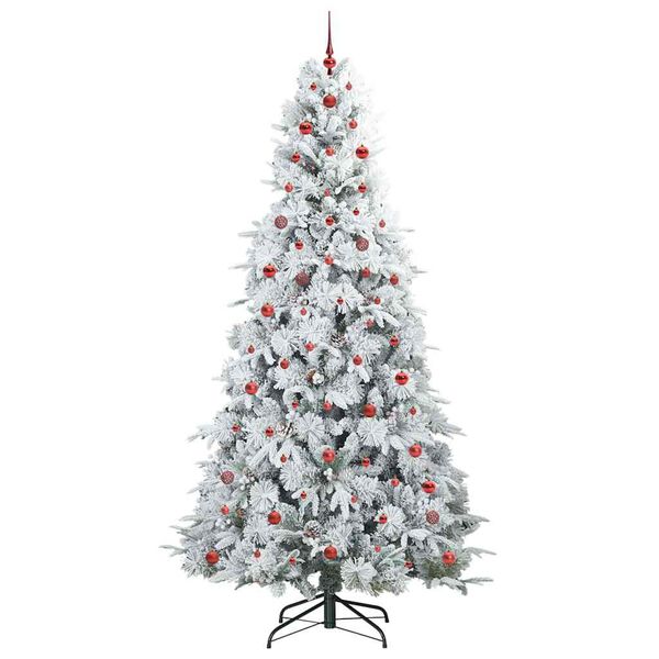 vidaXL Albero di Natale Artificiale con Rami Pieghevoli Bianco 240 cm
