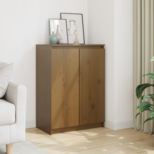 vidaXL Credenza Marrone Ambrato 60x36x84 cm in Legno Massello di Pino