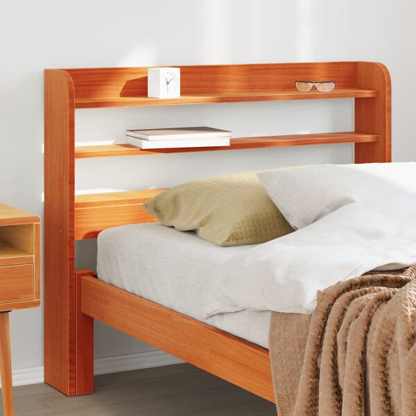 vidaXL Testiera con Ripiani Marrone Cera 90 cm Legno Massello di Pino