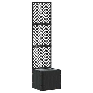 vidaXL Fioriera a traliccio da giardino Nero 35 x 30 x 135 cm Metallo