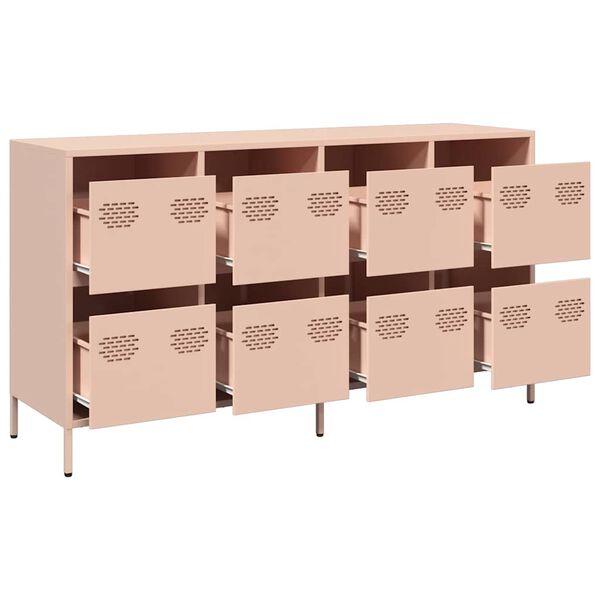 vidaXL Credenza Rosa 135x39x73,5 cm in Acciaio Laminato a Freddo