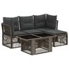 vidaXL Set Divano da Giardino 5 pz Grigio polyrattan