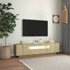 vidaXL Mobile Porta TV con Luci LED Rovere Sonoma 160x35x40 cm