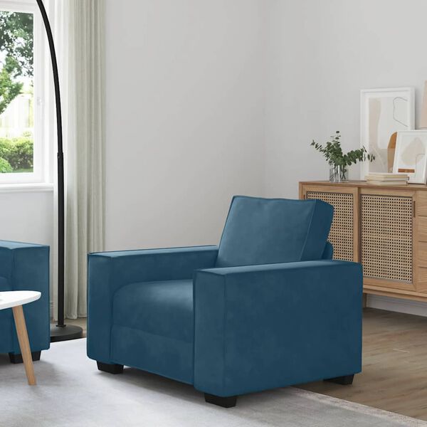vidaXL Divano Sedia Blu 100x78x84 cm Velluto