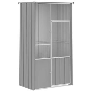 vidaXL Gabbia per Uccelli Grigia 115x78x200 cm in Acciaio Zincato