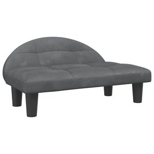 vidaXL Lettino per Cani Grigio Scuro 70x52x30 cm in Velluto