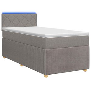 vidaXL Letto box spring con materasso Tortora 80 x 200 cm Tessuto