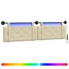 vidaXL Testiera sospesa Con luce LED Crema Similpelle