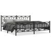 vidaXL Giroletto con Testiera e Pediera Metallo Nero 193x203 cm