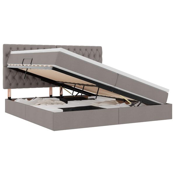 vidaXL Letto con contenitore e LED Talpa 200 x 200 cm Poliestere