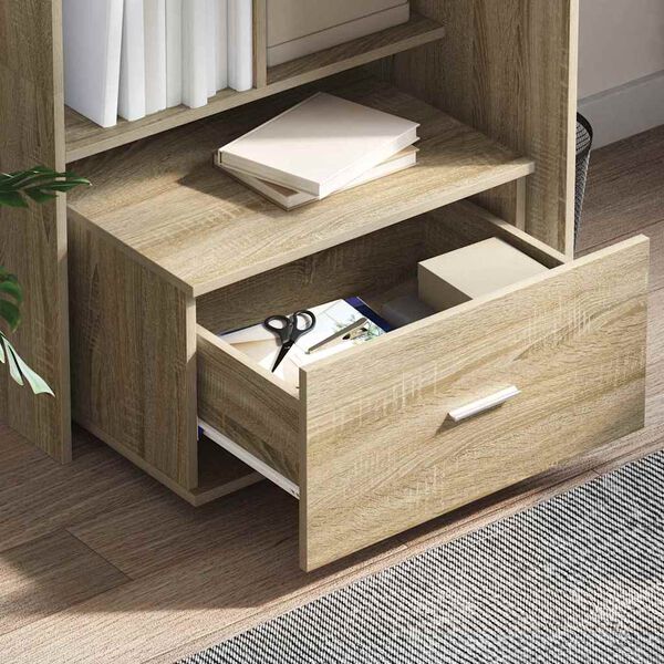 vidaXL Scrivania Rovere Sonoma 131,5 x 50 x 106,5 cm Legno multistrato