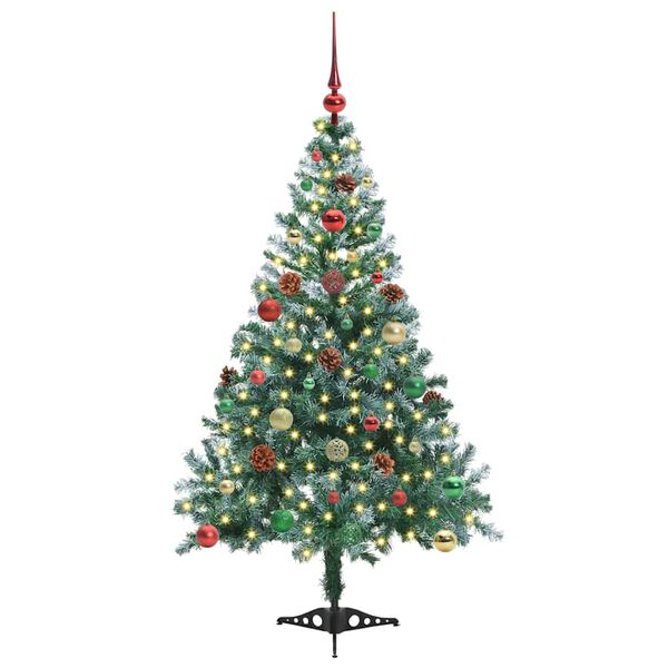 vidaXL Albero di Natale artificiale Verde 150 cm PVC e Acciaio