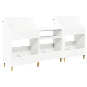 vidaXL Set di Mensole per Media 3 pz Bianco 212 x 46 x 112 cm