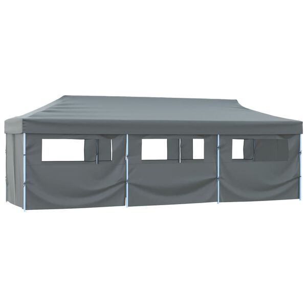 vidaXL Tenda Pieghevole Pop-Up con 8 Pareti Laterali 870x291x315 cm Antracite