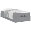 vidaXL Struttura letto con materasso 2 pcs Grigio chiaro Tessuto