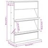 vidaXL Scaffale per riviste Grigio cemento 70 x 41 x 96 cm