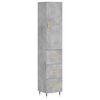 vidaXL Credenza Grigio Cemento 34,5x34x180 cm in Legno Multistrato