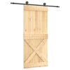 vidaXL Porta scorrevole Naturale e Nero 90 x 210 cm