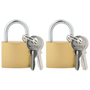vidaXL U Lock con Chiavi 2 pcs Ottone Ferro