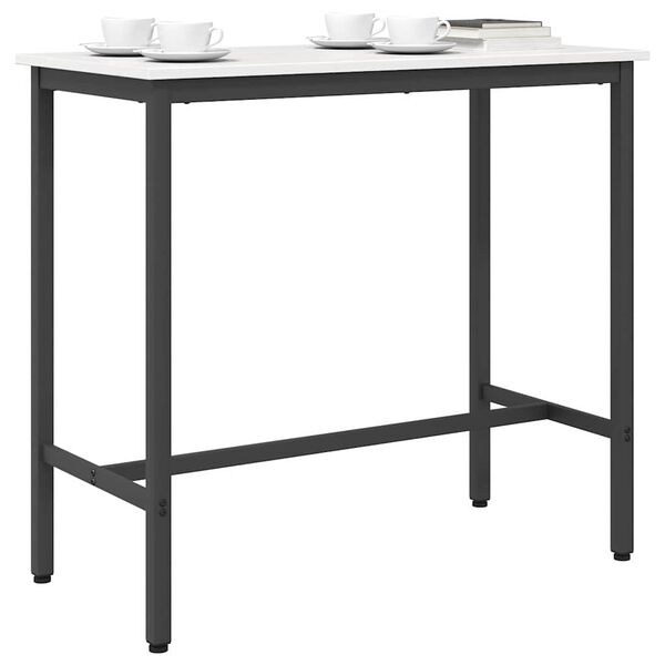vidaXL tavolo Bianco 100 x 50 x 91 cm Legno ingegnerizzato e acciaio