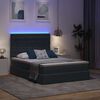 vidaXL Letto con contenitore e LED Grigio scuro 140 x 200 cm Velluto
