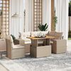 vidaXL Set Divano da Giardino 6 pz con Cuscini Beige in Polyrattan