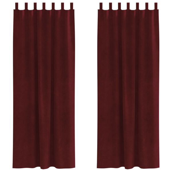vidaXL Tende oscuranti 2 pcs Rosso Vino 140 x 260 cm Velluto