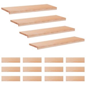 vidaXL Tappeti per scale 16 pz 90 x 30 x 2 cm Naturale