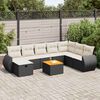 vidaXL Set Divani da Giardino 9 pz con Cuscini Nero in Polyrattan