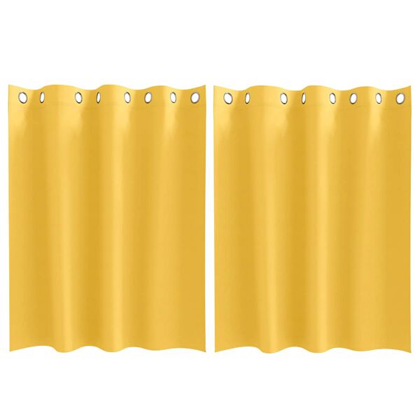 vidaXL Tende Blackout con Anelli 2 pcs Giallo senape 140 x 140 cm