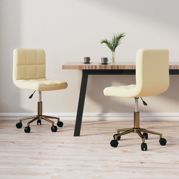 vidaXL Sedie da Pranzo Girevoli 2 pz Crema in Velluto