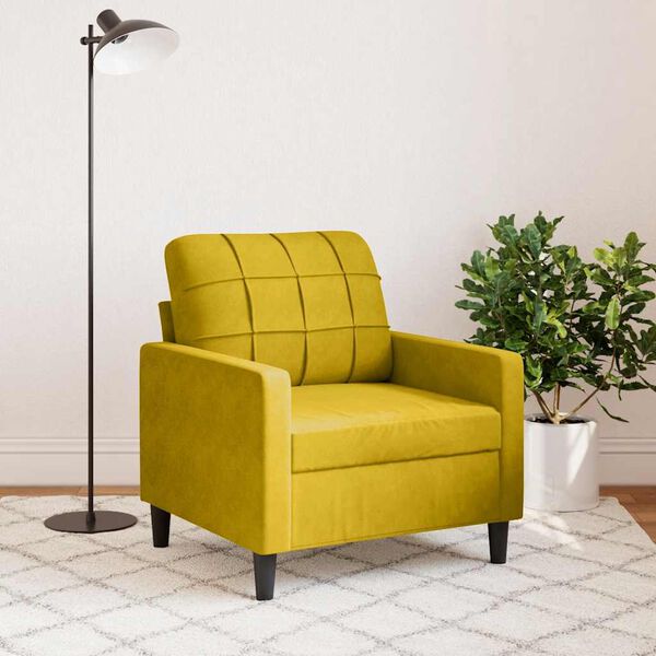 vidaXL Poltrona Giallo 60 cm Velluto