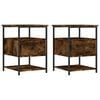 vidaXL Comodini 2 pz Rovere Fumo 40x42x56 cm in Legno Multistrato