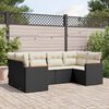 vidaXL Set Divano da Giardino 6 pz con Cuscini Nero in Polyrattan