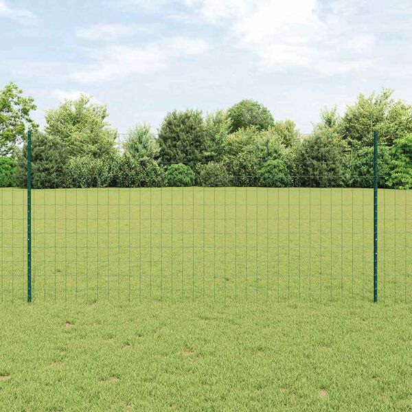 vidaXL Recinzione con Posto Verde 1,2 x 10 m Acciaio e PVC