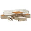 vidaXL Set Divano da Giardino 9 pz 8-Numero di posti Beige Poly Rattan