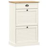 vidaXL Scarpiera VIGO 60x35x96 cm in Legno Massello di Pino Bianco