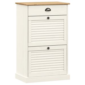 vidaXL Scarpiera VIGO 60x35x96 cm in Legno Massello di Pino Bianco
