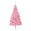 vidaXL Albero di Natale artificiale con luci integrate Rosa 180 cm PVC