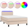 vidaXL Giroletto Molle Materasso e LED Cappuccino 120x200cm Similpelle