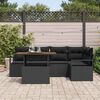 vidaXL Set Divano da Giardino con archiviazione 6 pcs Nero Poly Rattan